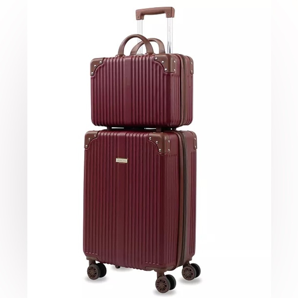 Puíche Trésor Carry-on Vanity Trunk Luggage, Set of 2 luggage burgundy